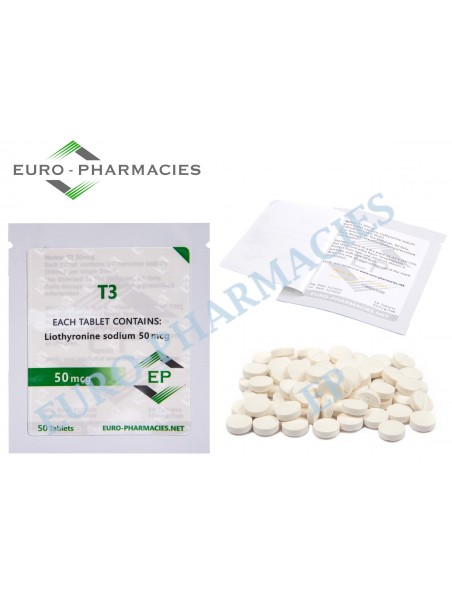T3 - 50mcg/tab, 50 pills/bag - Euro-Pharmacies - USA