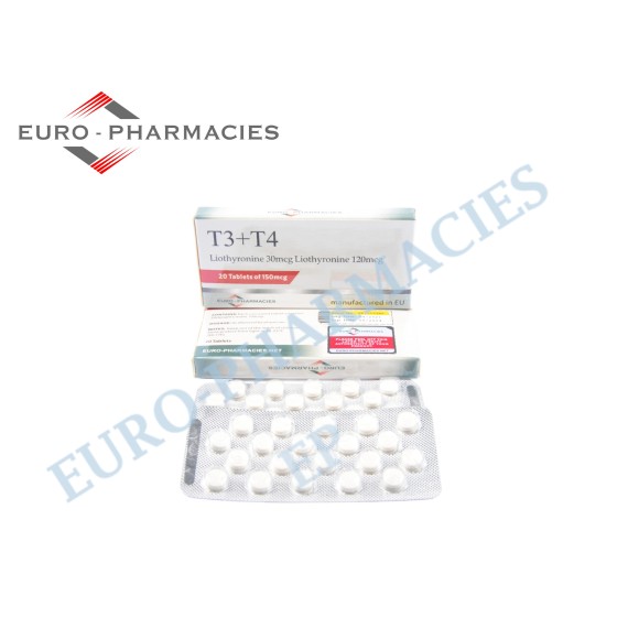 T3+T4 - ( T3-30mcg + T4-120mcg) -150mcg/tab -20 pills/blister - Euro-Pharmacies