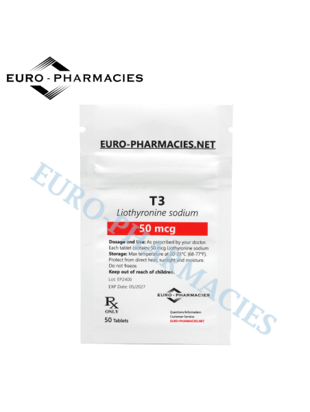 T3 - 50mcg/tab, 50 pills/bag - Euro-Pharmacies
