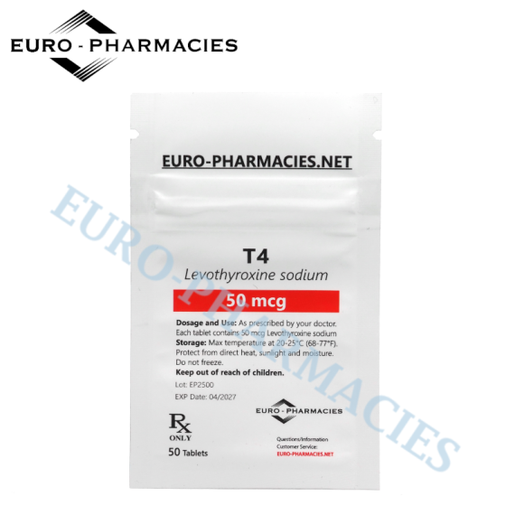 T4 - 50mcg/tab, 50 pills/bag - Euro-Pharmacies
