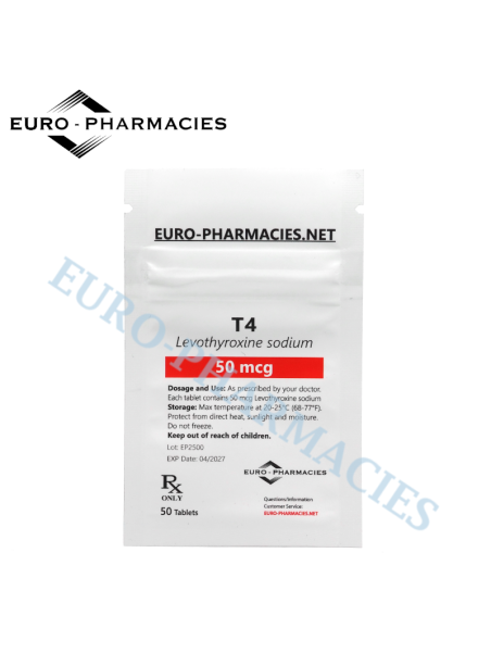 T4 - 50mcg/tab, 50 pills/bag - Euro-Pharmacies